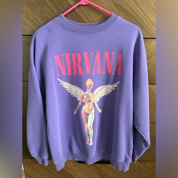 H&M Tops - Nirvana oversized crew neck sweatshirt